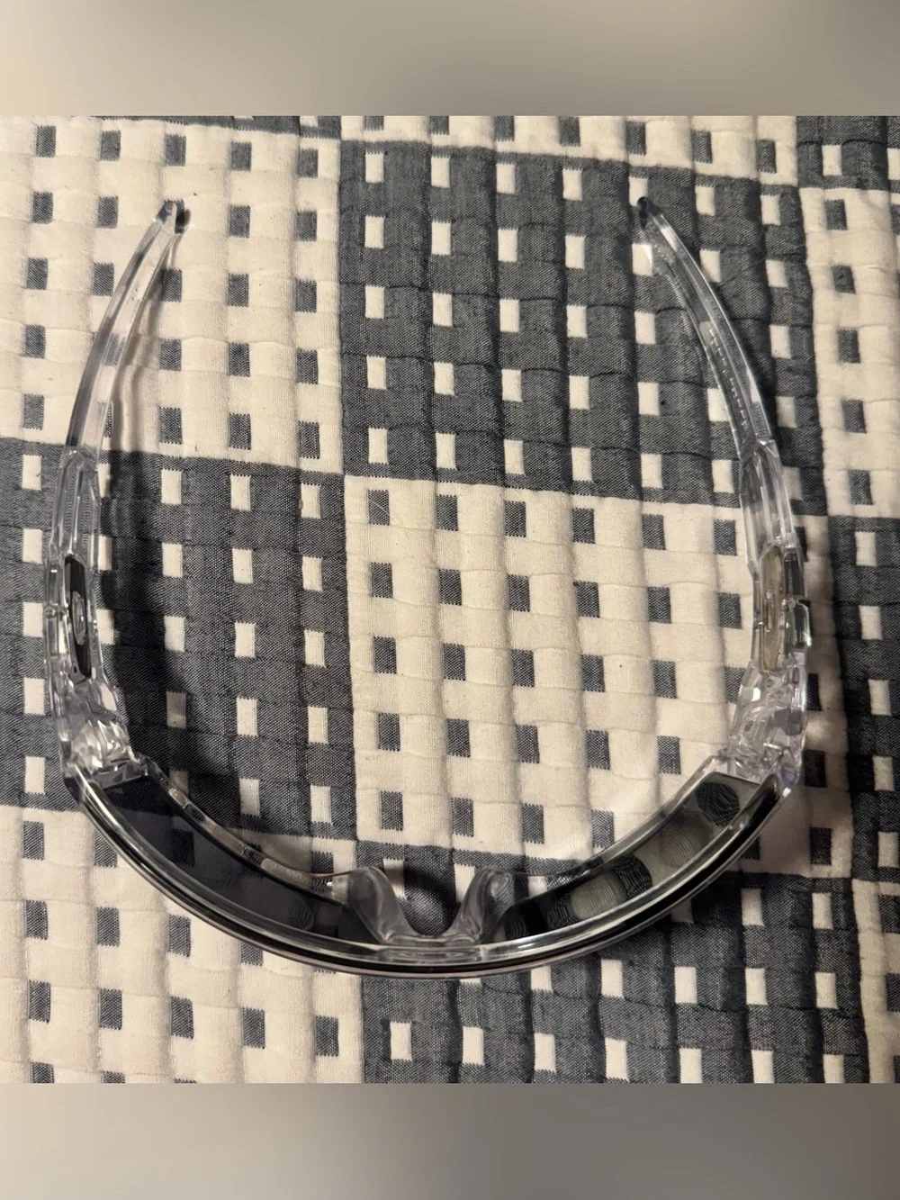Oakley Oil Rig Sunglasses Clear Crystal Frame Black Shield Lens Y2K Style 2010’s